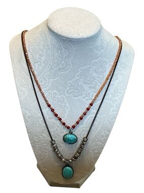 Layered Turquoise Pendant Necklace
